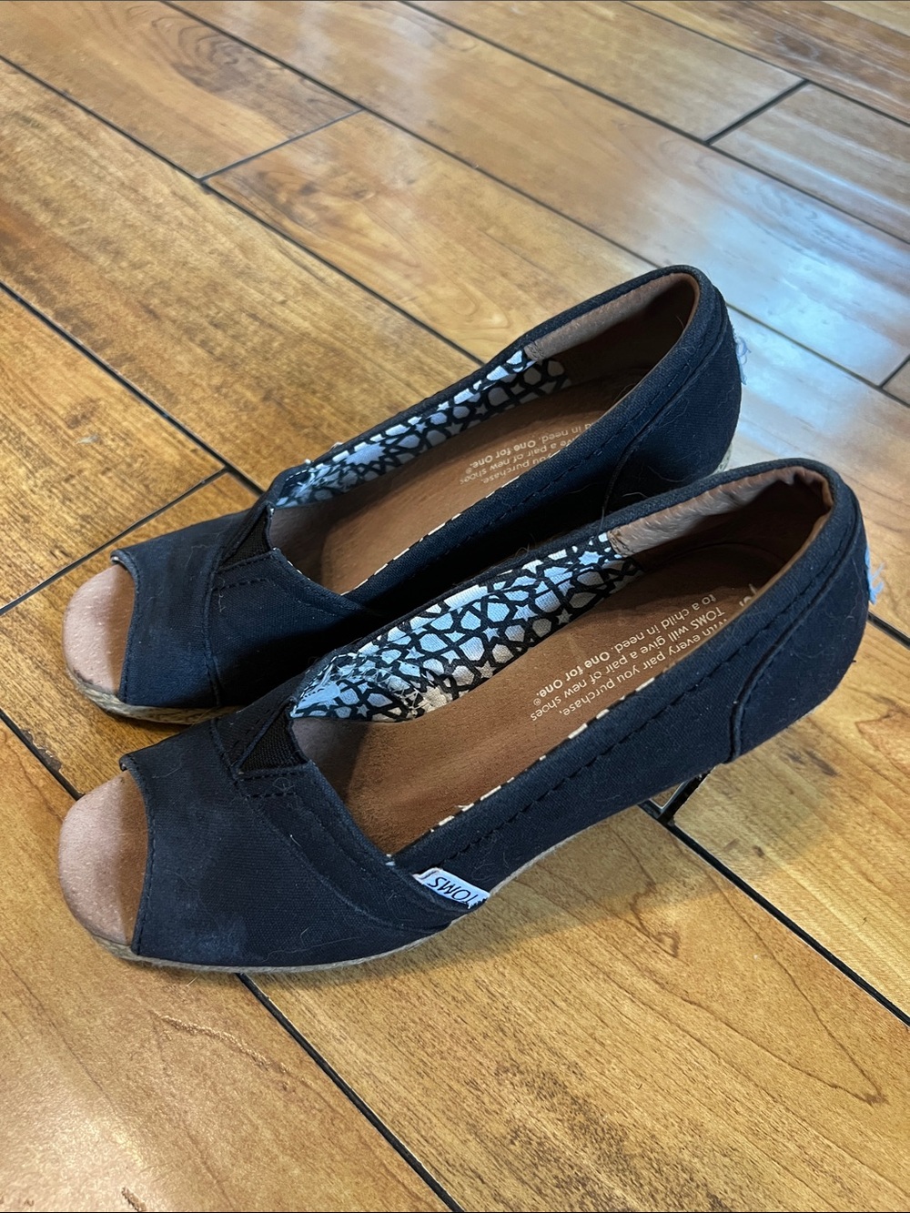 Toms peep toe wedges